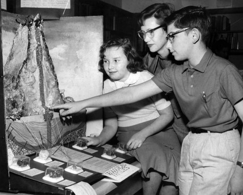 Students' science display at Walter Reed Jr. High