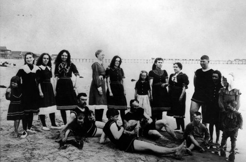 Bathing group at Newport Beach, Cal