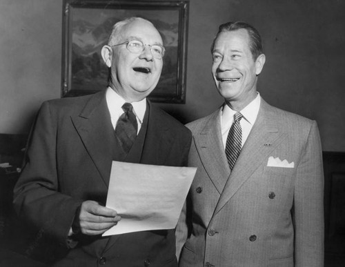 Joe E. Brown and Fletcher Bowron