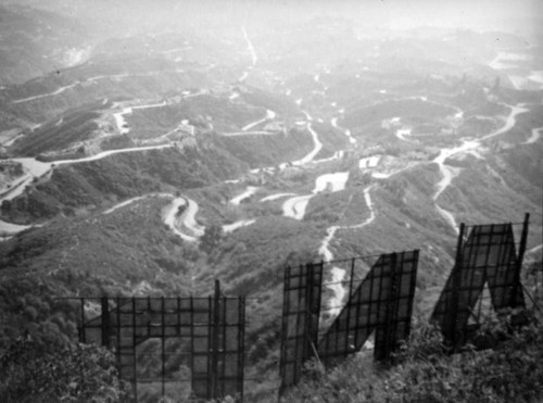 Back of the Hollywoodland sign