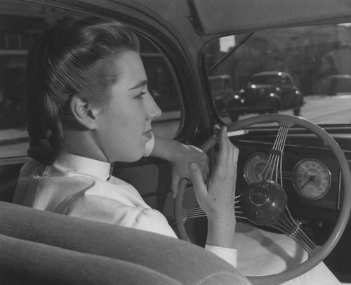 Nurse smoking in car