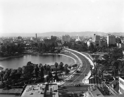 Looking west across MacArthur Park