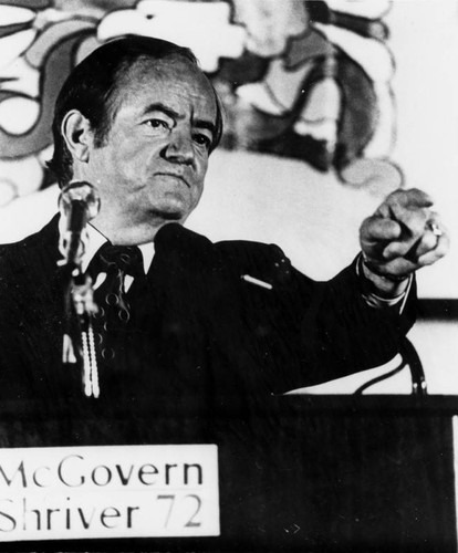 Hubert Humphrey at 1972 rally