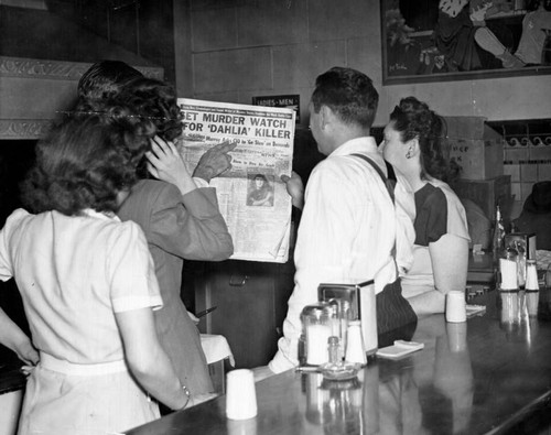 Newspaper headlines on the Black Dahlia