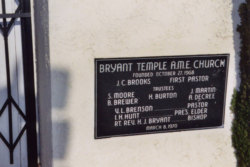 Bryant Temple A.M.E. Church cornerstone