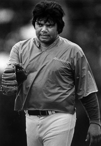 Fernando Valenzuela working hard