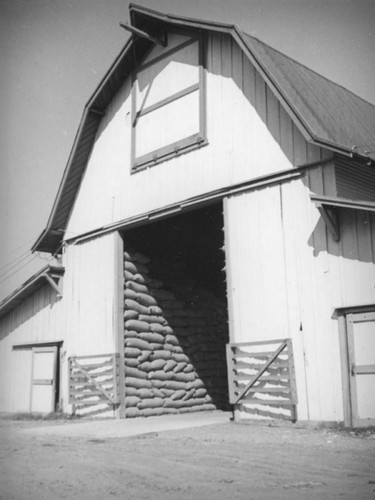 Whitewashed barn at Adohr dairy