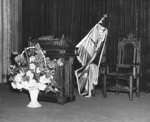 Flag over McPherson's chair