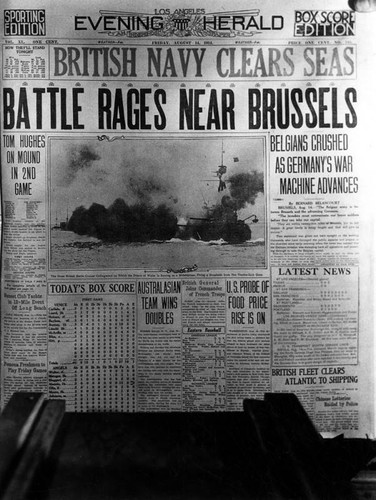 "Battle Rages Near Brussels," newspaper headlines