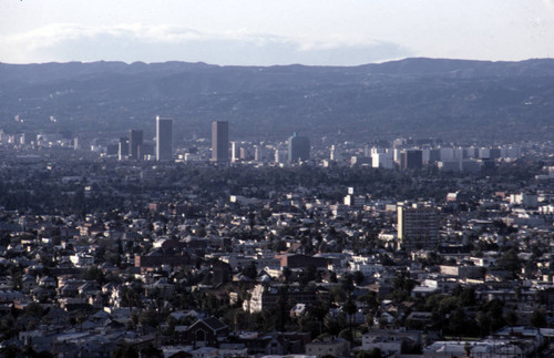 Wilshire Boulevard and Hollywood Hills