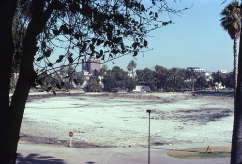 MacArthur Park lake, drained