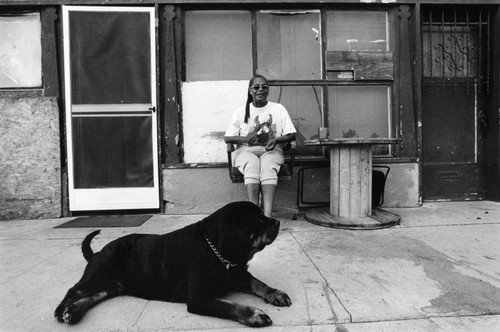 Serena and her dog at their residence, North Hollywood