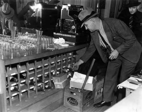 "Chaser rack" behind the bar