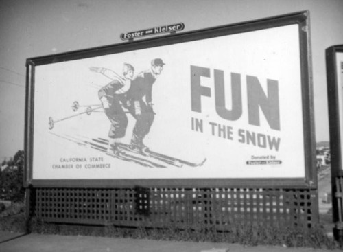 Skiing billboard, Mint Canyon