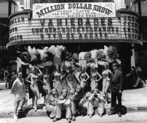 Chorus girls and jesters, group photo