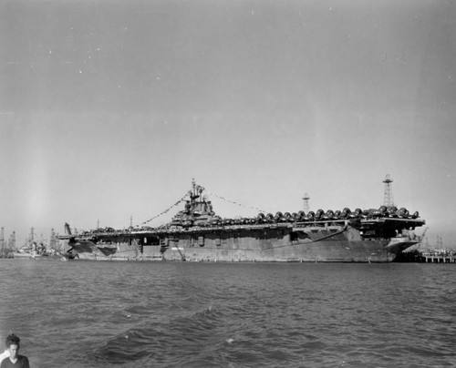 USS Shangri-La in Long Beach, 1945