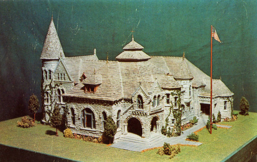 Model of 1887 library, postcard