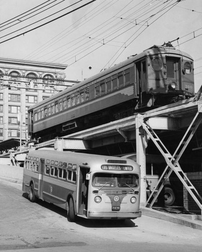 City bus and Red Car