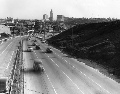 Outbound freeway near downtown