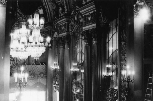 Row of chandeliers, Los Angeles Theatre