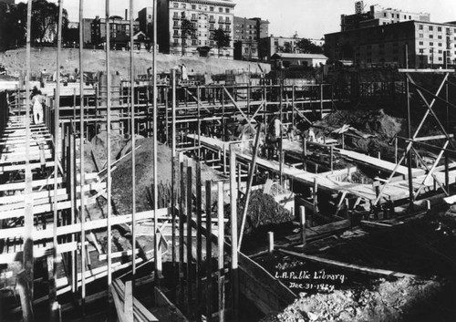 LAPL Central Library construction, view 28