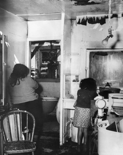 Interior view, slum home — Calisphere