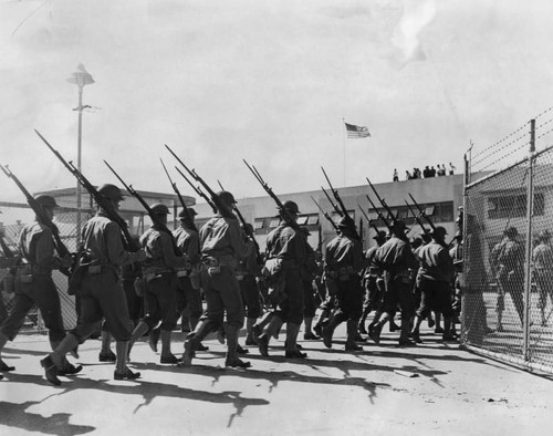 Army troops enter aviation plant