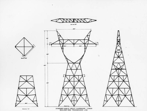 Tower transmitting hydroelectric energy