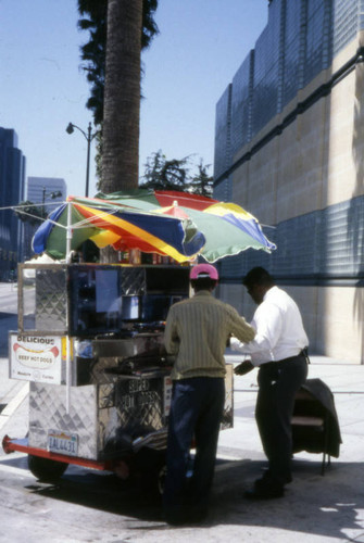 Hot dog vendor, Wilshire Boulevard