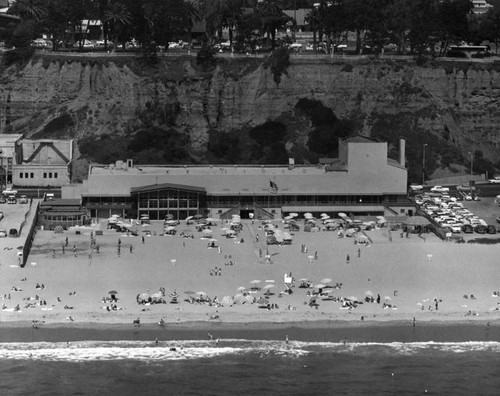 Aerial view, Santa Monica beach