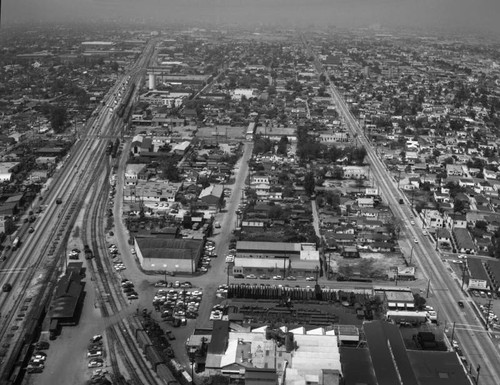 Marbrisa Avenue, Alameda Street and Santa Fe Avenue, Huntington Park, looking north