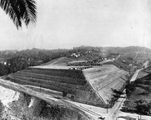 Dodger Stadium construction in Chávez Ravine