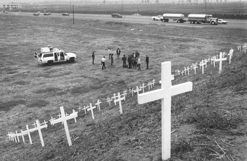 Crosses along Interstate 5