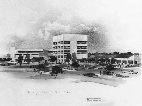 Drawing of Huntington Beach Civic Center