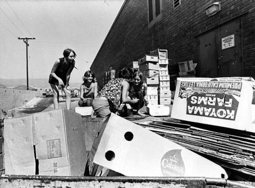 Manson Family scavenging behind supermarket