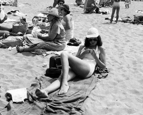 Sunbathing on the beach