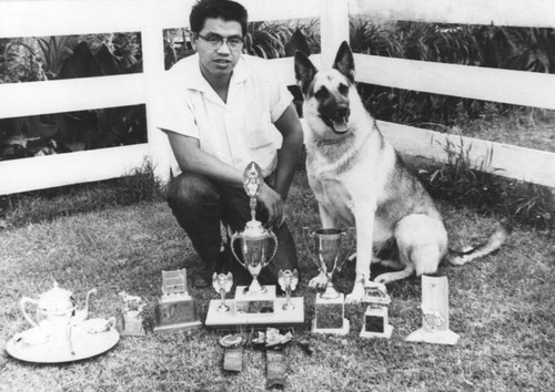 Ernest Balucas and his dog, "Shep"