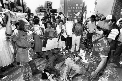 Protesters at El Salvador Consulate