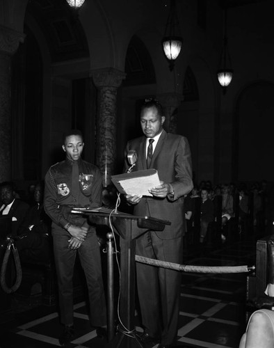 Boy Scout Explorer, James Brown receives commendation