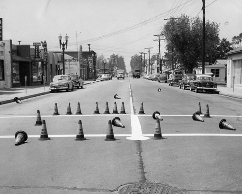 Drivers scatter boulevard crossing marker