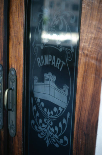 Rampart Hotel entrance, detail