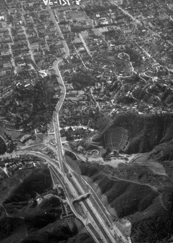 Aerial view of the Hollywood Bowl and vicinity