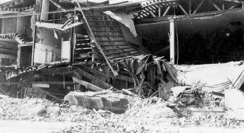 Damaged building, Long Beach Earthquake