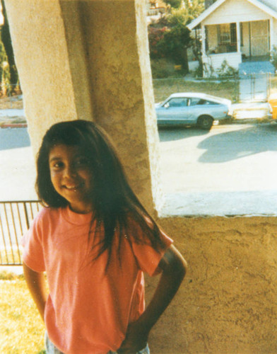 Girl on her front porch