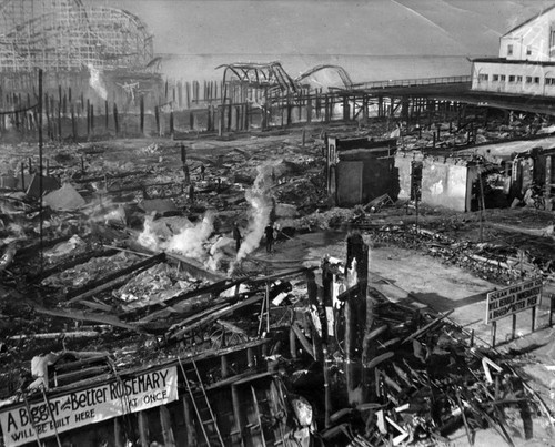 Ocean Park pier after a fire