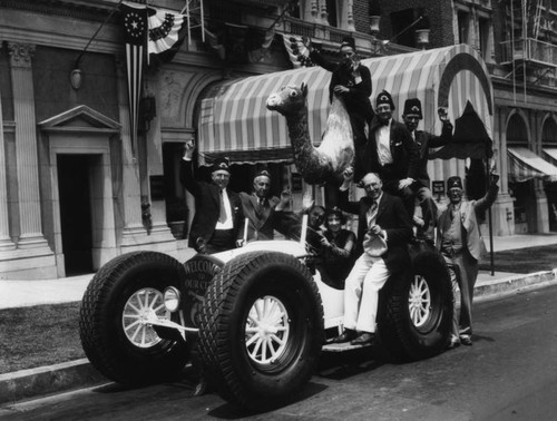 Shriners and their automobiles, view 1