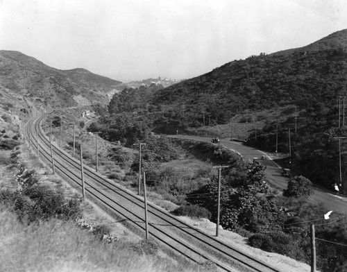 Rail line and road