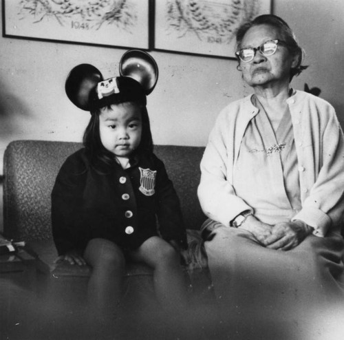 Korean American child with grandmother