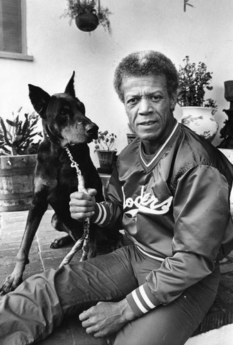 Maury Wills and his dog