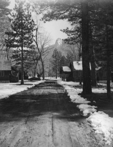 Cabins and Tahquitz Rock, Idyllwild